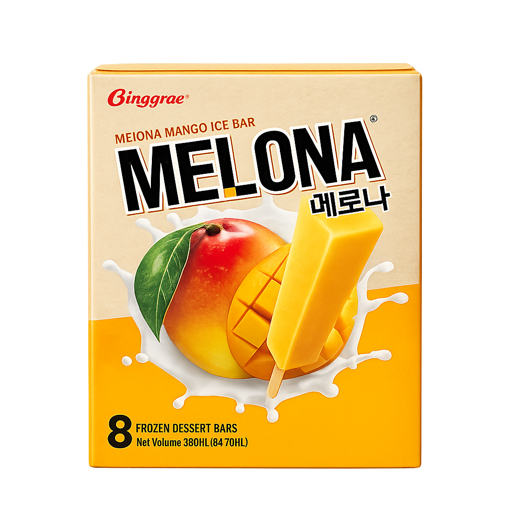 Melona – Glaces coréennes à la Mangue (Boîte de 8)