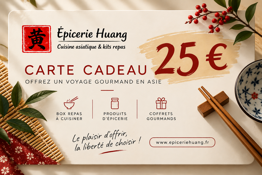 Carte cadeau Épicerie Huang – Offrez un voyage gourmand en Asie 🎁