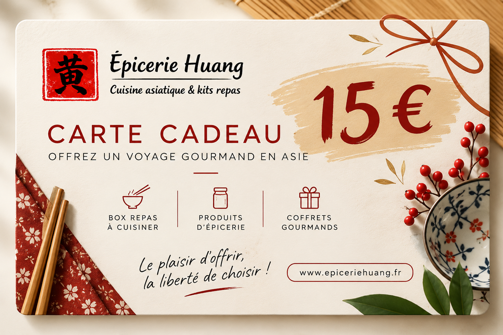 Carte cadeau Épicerie Huang – Offrez un voyage gourmand en Asie 🎁