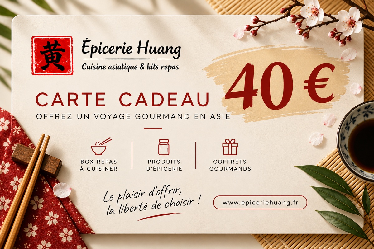 Carte cadeau Épicerie Huang – Offrez un voyage gourmand en Asie 🎁