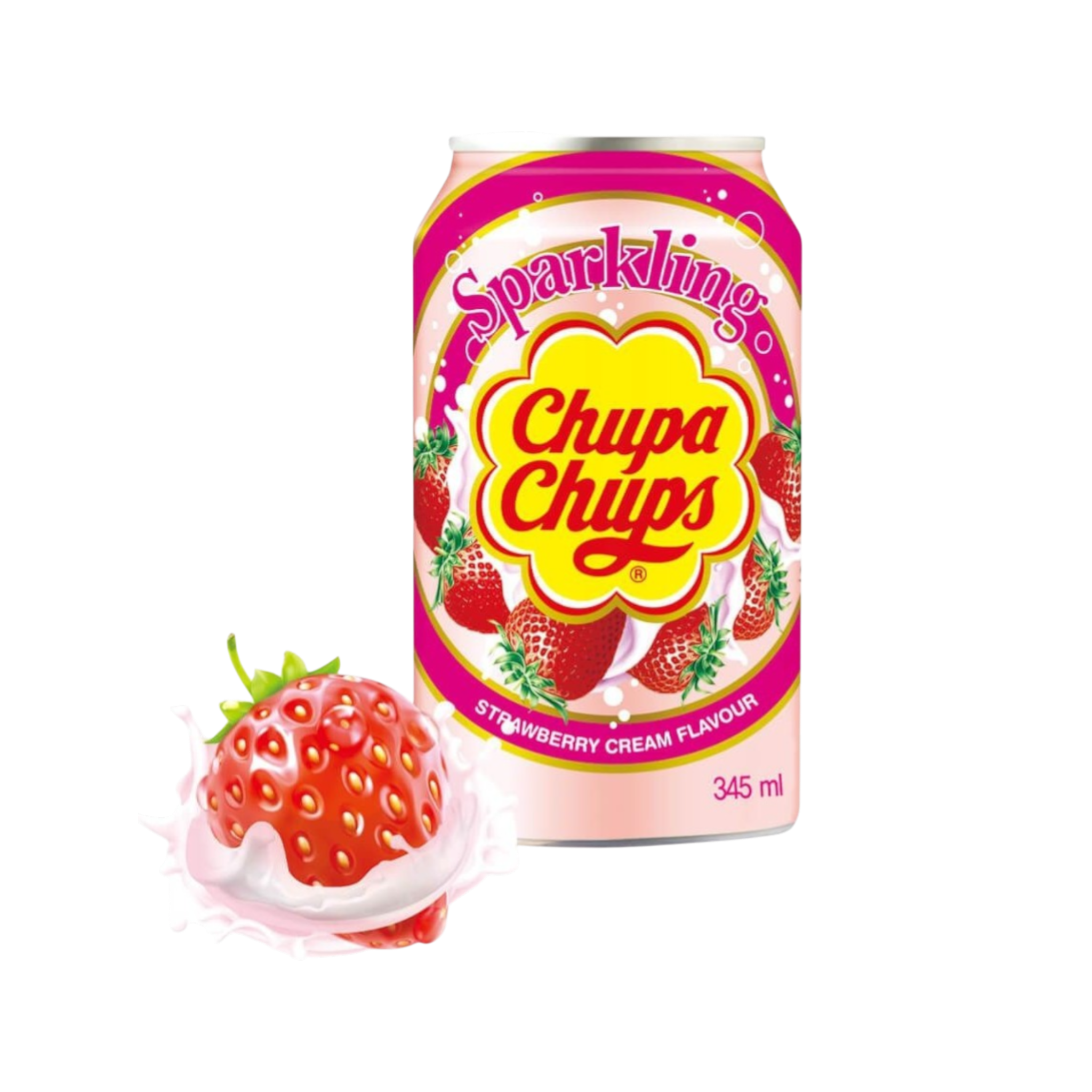 Boisson Pétillante Chupa Chups – Strawberry Cream – 345 ml