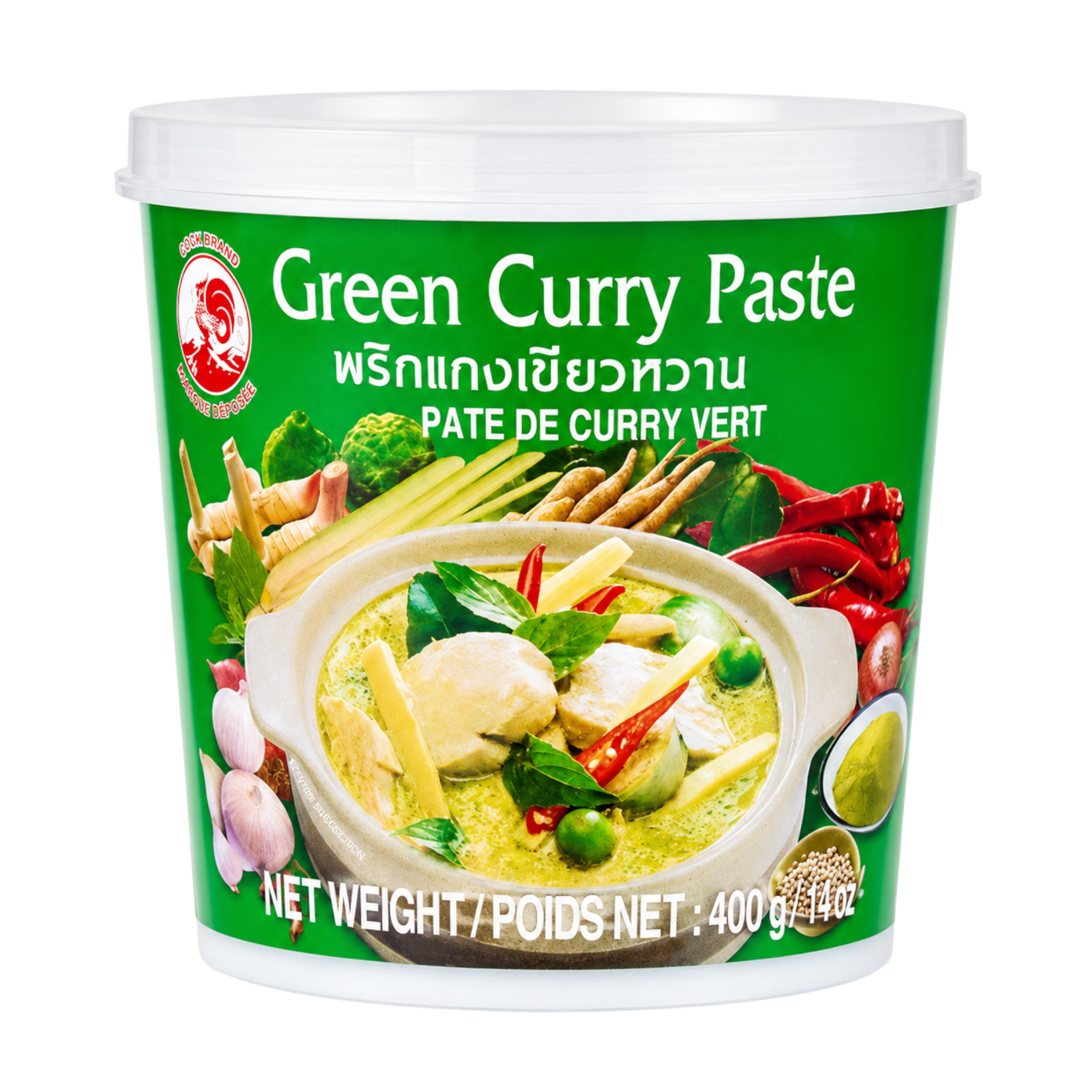 Pâte de Curry Vert Thaï "Coq" – 400 g
