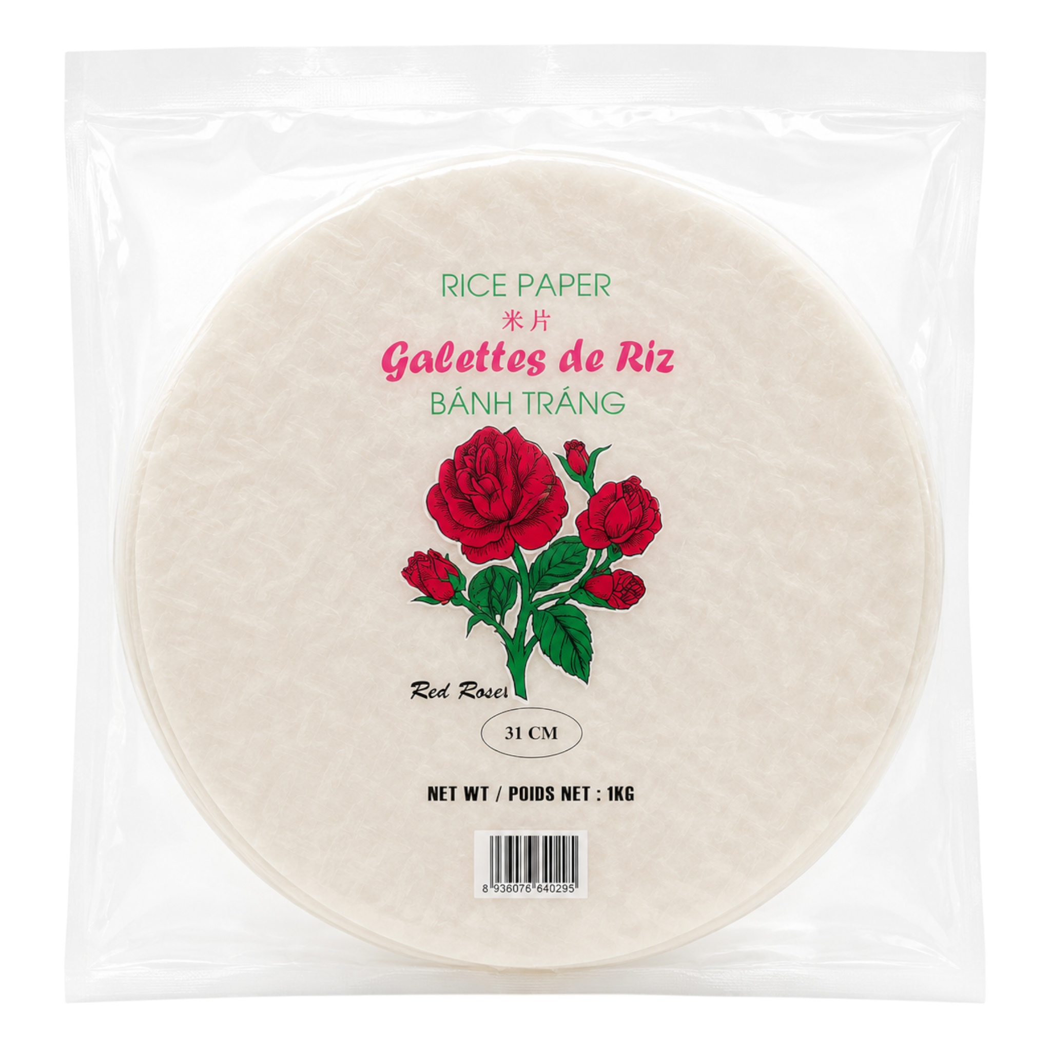 Galettes de Riz Rondes 31 cm – Red Rose – 1 kg