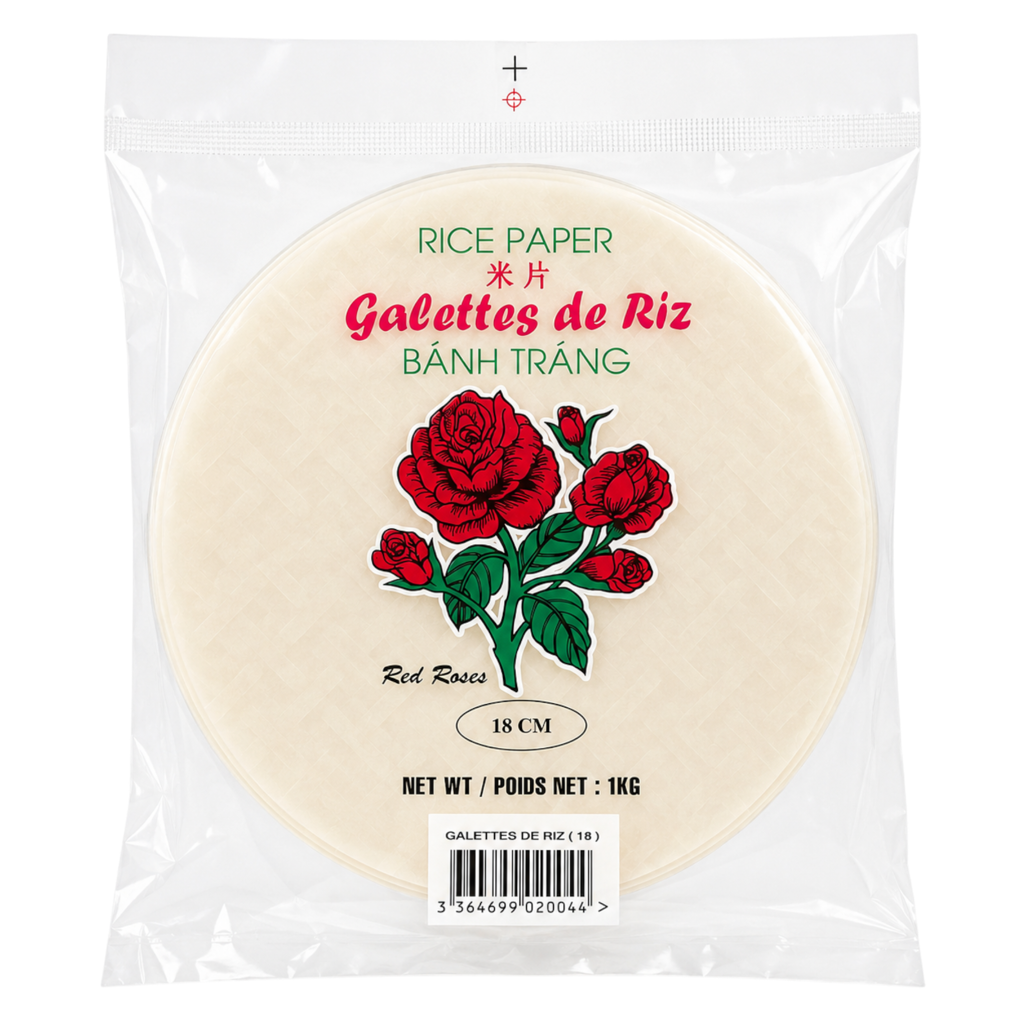 Galettes de Riz Rondes 18 cm – Red Roses – 1 kg