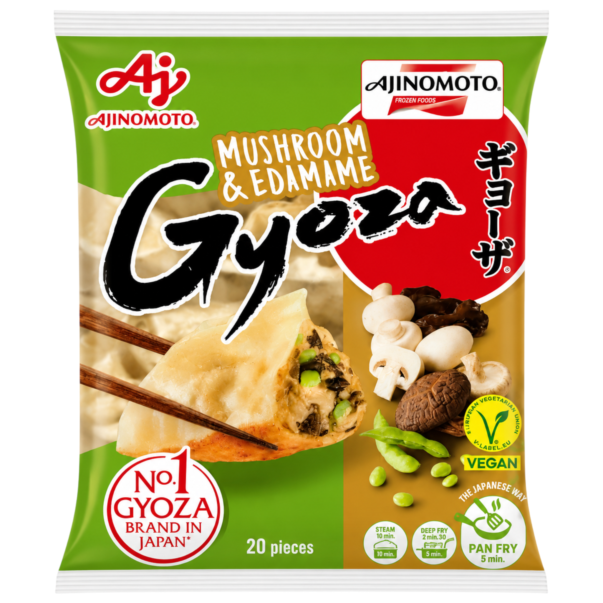 Gyoza Vegan Champignons & Edamame Surgelés – Ajinomoto (20 pièces) ❄️