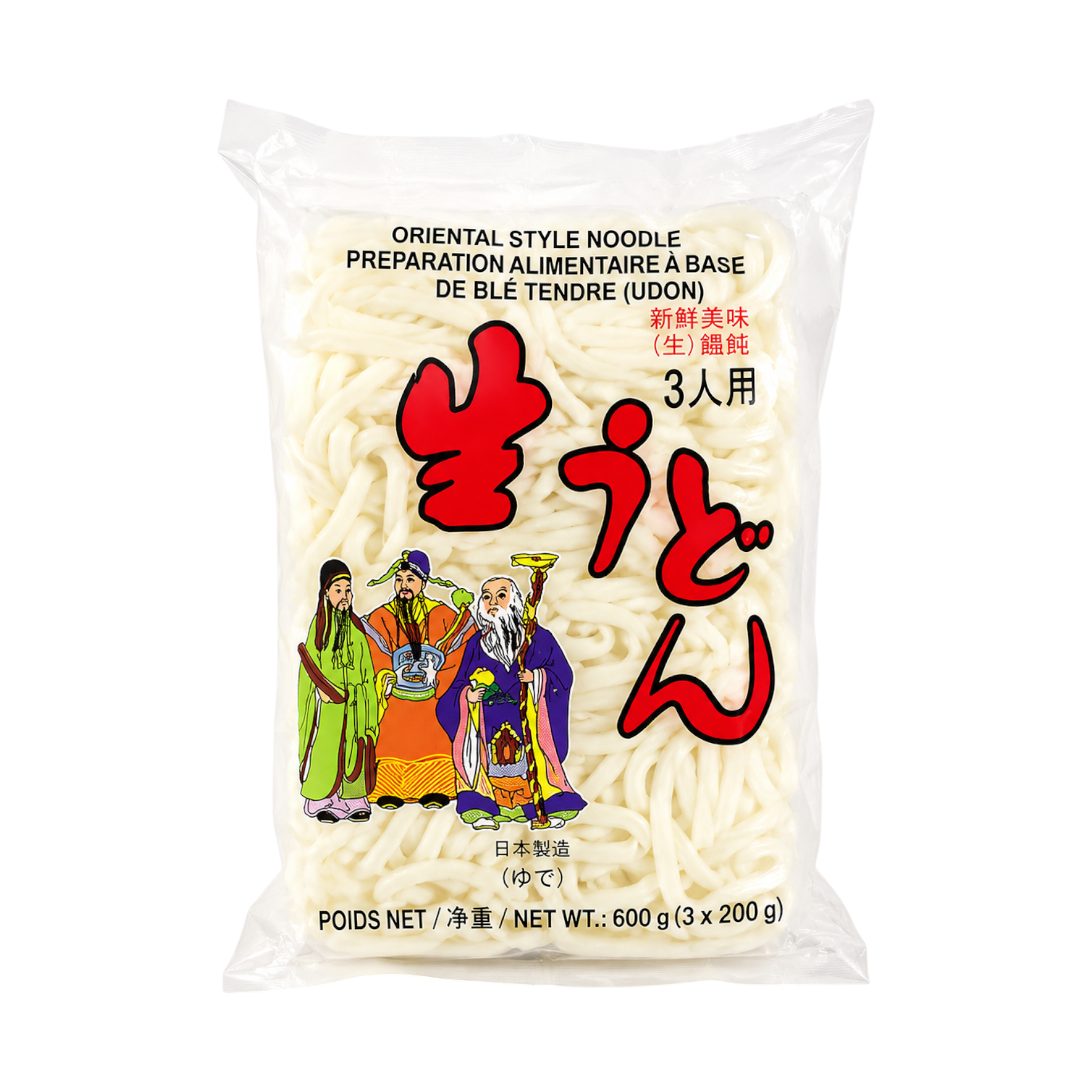 Nouilles Udon Fraîches Japonaises – 600 g (3 x 200 g)