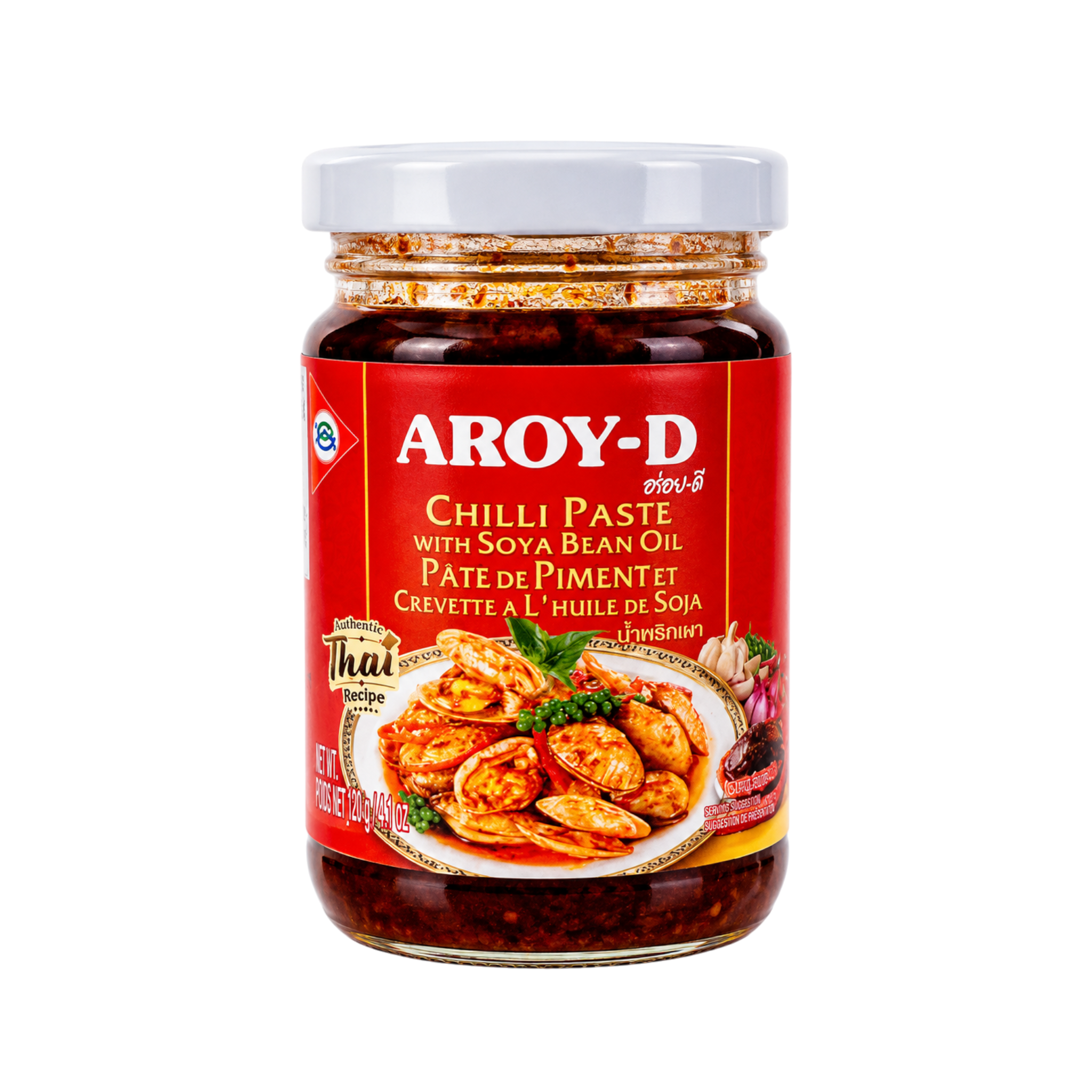 Pâte de Piment Thaï aux Crevettes et à l'Huile de Soja AROY-D – 120 g 🌶️🦐