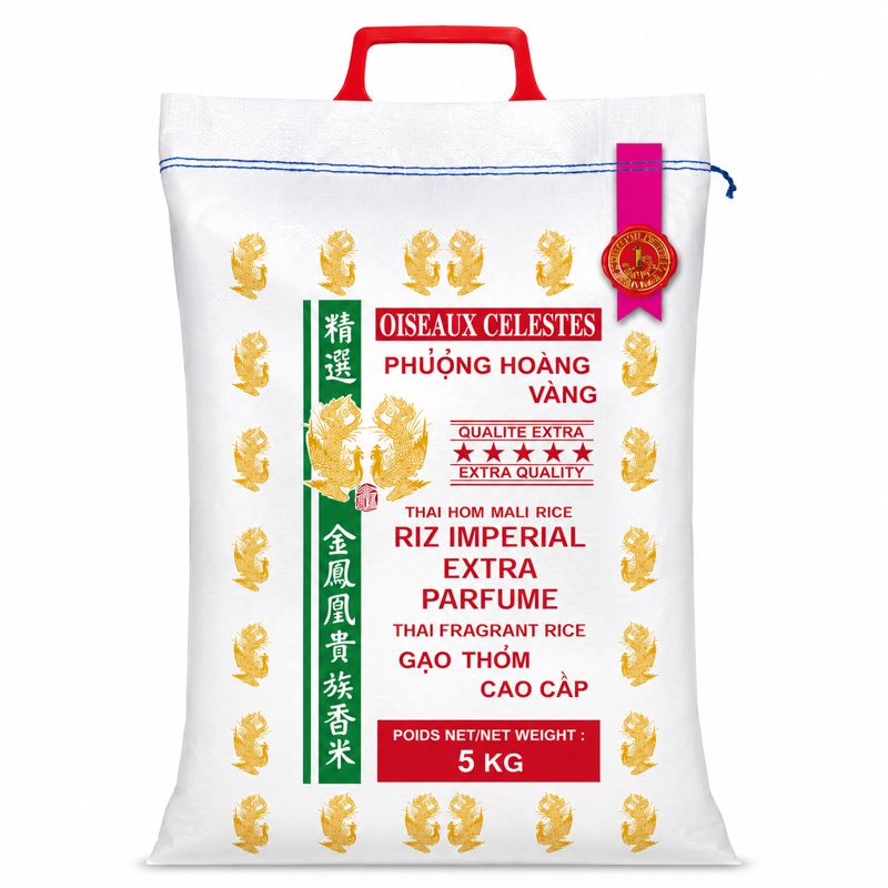 Riz Impérial Extra Parfumé Thaï Hom Mali – 5 kg – Oiseaux Célestes