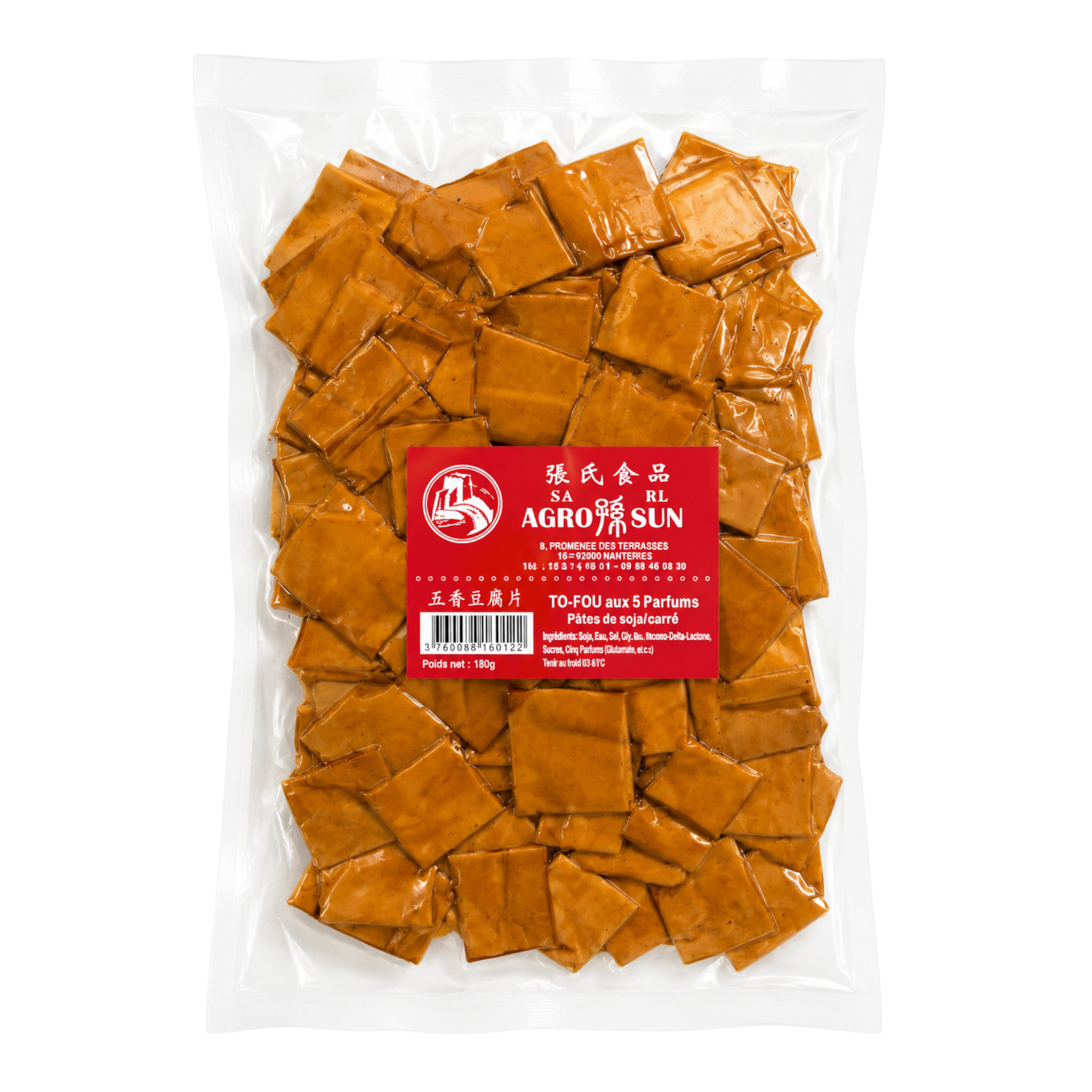 Tofu aux 5 Parfums (Carrés de Tofu Assaisonnés) – 180 g